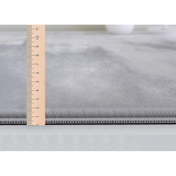 Хутряний килимок Mia's Luna, м'який та елегантний, миється, підходить для теплої підлоги, сертифікований Oeko-Tex (117x160 см, сірий)