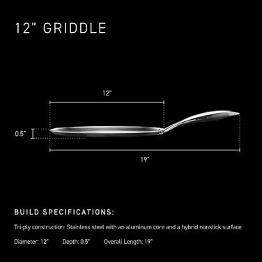 HexClad 30 см гібридна сковорода-гриль з нержавіючої сталі з ручкою Stay-Cool, без PFOA, придатна для миття в посудомийній машині та духовці, з антипригарним покриттям, сумісна з індукційними, керамічними, електричними та газовими плитами