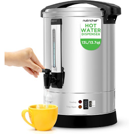 NutriChef Електричний автоклав та дозатор гарячої води 13л – нержавіюча сталь, безпечний кришка, краник без підтікання | Функція підігріву для глінтвейну, чаю, кави | Для комерційного та приватного використання | 1100W, компактний пристрій 13 літрів NutriChef Електричний автоклав та дозатор гарячої води 13л – нержавіюча сталь, безпечний кришка, краник без підтікання | Функція підігріву для глінтвейну, чаю, кави | Для комерційного та приватного використання | 1100W, компактний пристрій 13 літрів