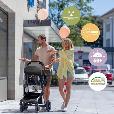 Дитяча коляска Bergsteiger Lugo 3в1 | Комплект з аксесуарами: автокрісло, прогулянковий блок, сонцезахист та вітрозахисний чохол | Isofix база доступна, колір: коричневий | Рама: срібна