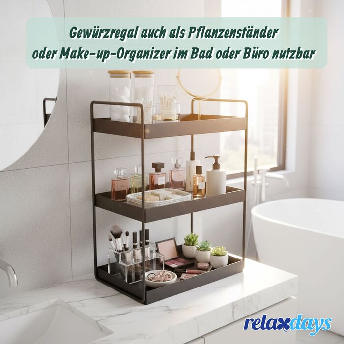 Спеція-органайзер Relaxdays, металева, 3 яруси