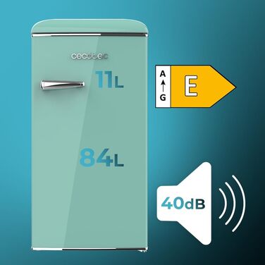 Ретро міні-холодильник Cecotec Bolero CoolMarket TT Origin 45L Green - 45 літрів, 55 см, Клас E