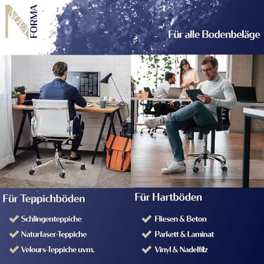 Захисний килимок для підлоги з PET - прозорий килимок для твердих підлог - 100% переробний - екологічний килимок для офісного крісла - універсальний захист підлоги для офісу та дому - 90x120 см