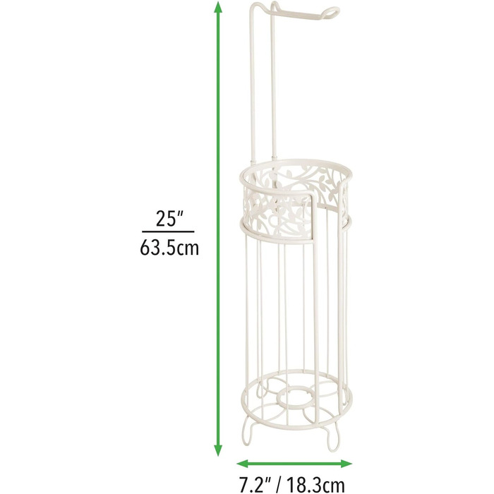 Тримач mDesign TP вертикальний - сучасний тримач для рулонів паперу - для ванної кімнати - тримач для туалетного рулону - 3 запасні тримачі для рулонів - кремового кольору