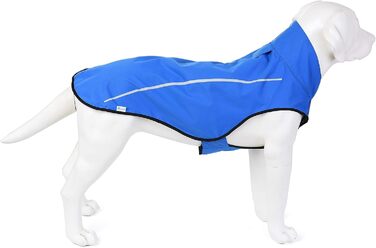 Дощовик для собак Mile High Life регульована водонепроникна одяг для домашніх тварин Легка дощовик зі світловідбиваючою смугою Легка застібка для входу (М, Синій)