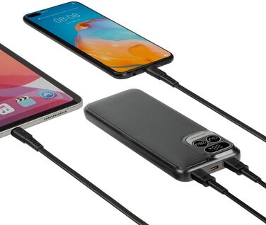 МАг, QC/PD 20 Вт, LCD дисплей, 1 вхід, 3 виходи, USB-C, сумісність з iPhone/Samsung/Huawei/iPad, 2511 Powerbank 10000