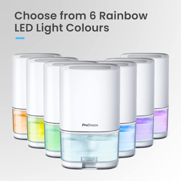 Електричний осушувач повітря Pro Breeze 1000 мл з таймером та нічником - для ванної, спальні, шафи та підвалу. Білий