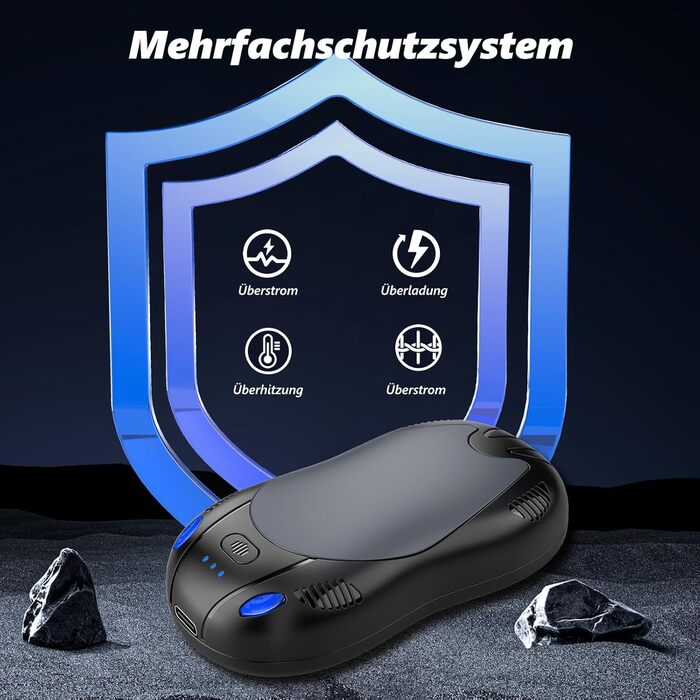 Електричні грілки для рук FANDLISS з магнітом, 10000mAh, 2 шт., з двостороннім нагрівом, USB, 3 режими, для активного відпочинку, подарунок