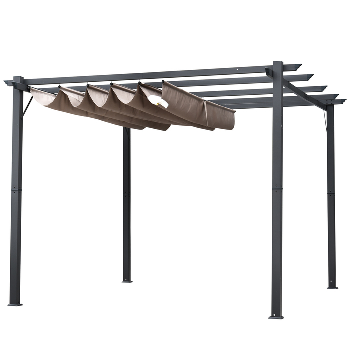 Сонячна альтанка Патіо Дах з люком Сад Alu Charcoal Grey+Coffee Brown 3x3x2.23 м | Аосом