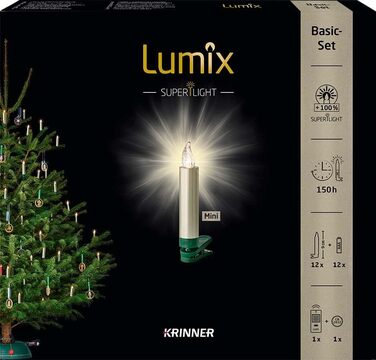 LED-іграшки для ялинки Lumix® Superlight Mini Metallic, комплект 12 шт. з IR-пультом, Cashmere