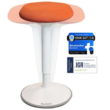 Ергономічний офісний стілець-хокер з регулюванням висоти та ефектом балансування, помаранчевий (40-60 см). Стілець для стоячої роботи, тестувальник, антиковзний.