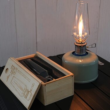 Газова лампа з дерев'яним чохлом Campingmoon