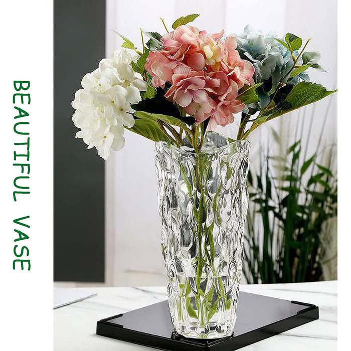 Скляна ваза для квітів Heyyou, сучасна мінімалістична ваза, Скандинавська скляна квіткова композиція ручної роботи, гідропонна прикраса для домашнього обіднього столу, подарунка на весілля, новосілля, (стиль а-прозорий)
