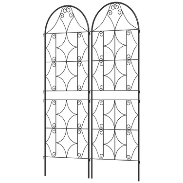Набір з 2-х металевих опор для ліан, нержавіюча сталь, 50x150 см, чорний