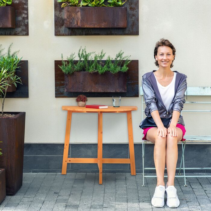 Розкладний столик напівкруглої форми Relaxdays з дерева