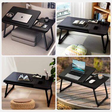 Складаний столик для ноутбука: портативний столик для ліжка та дивану з підстаканником