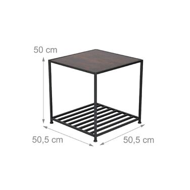 Relaxdays Додатковий столик індустріального стилю з полицею