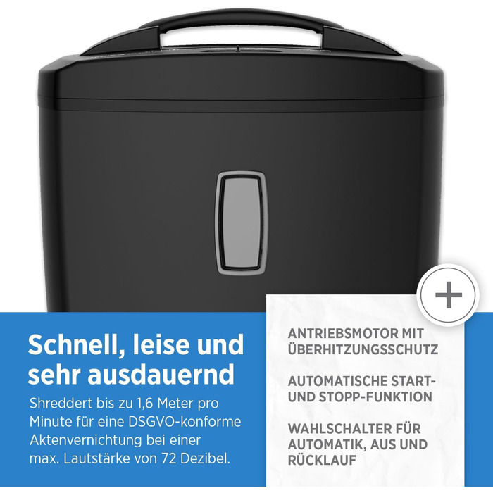 Шредер Genie 580XCD Plus: знищення документів, CD/DVD, карт, P-4, 21 л, чорний