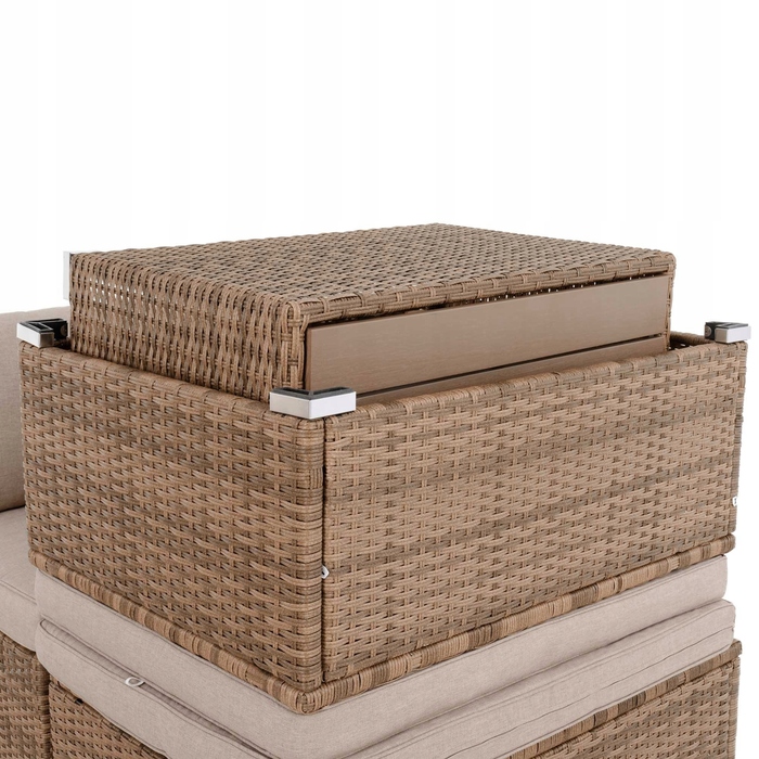 Комплект садових меблів di Volio Alzano DV-076GF, техноротанг, бежевий, 5 предметів