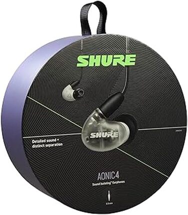 Навушники-вкладиші Shure AONIC 4, гібридний драйвер, знімні, сумісні з Apple/Android - білі