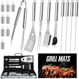 Набір гриль-посуду DRAGON RIOT з нержавіючої сталі, 29 предметів. Преміум-набір аксесуарів для гриля з лопаткою в алюмінієвому кейсі. Ідеальний подарунок для чоловіків, BBQ, для приготування їжі на відкритому повітрі.