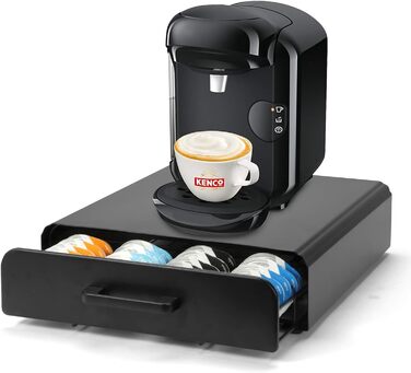 Організатор для капсул Tassimo: ящик для зберігання капсул та підставка для кавомашини 2-в-1 з квадратним ручками