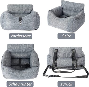 Автомобільне сидіння і ліжко NIBESSER 2-в-1 для собак, водонепроникне і нековзне, сидіння-бустер для кішок, знімний чохол і подушка (тип 1-Світло-сірий)