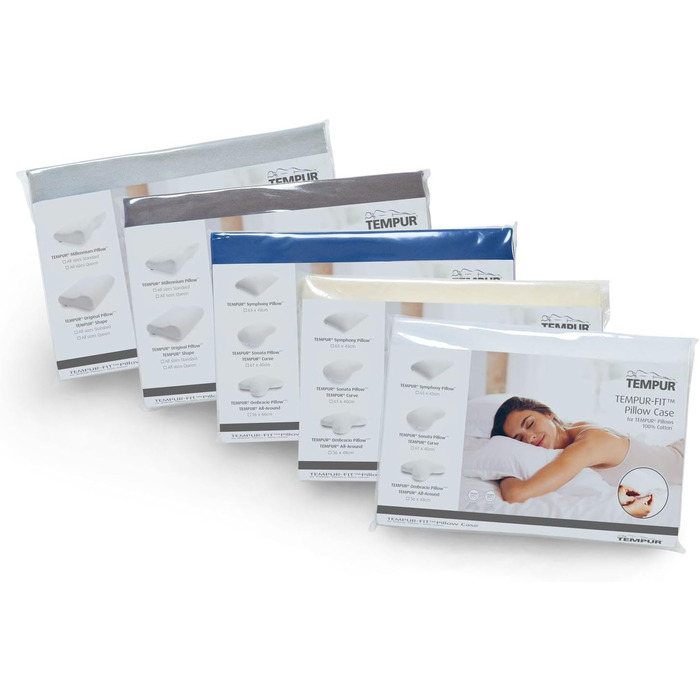 Подушка TEMPUR Original Memory Foam: ергономічна підтримка шиї для тих, хто спить на боці та на спині, білий колір (Jr (40 x 26 x 7/4 см), комплект з чохлом)