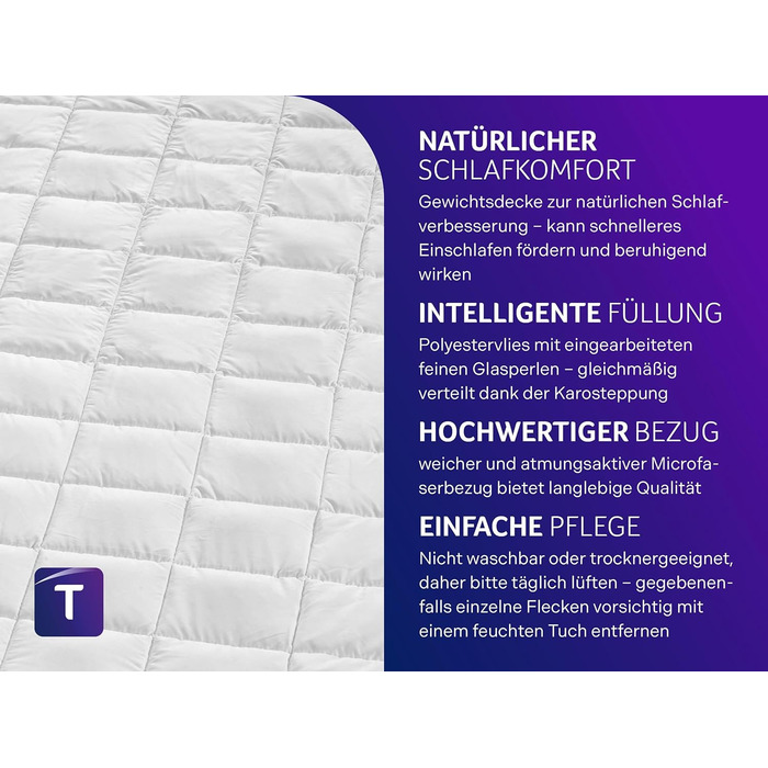 Ковдра для розслаблення Traumnacht 135x200 см, вага 6 кг, сертифікат Öko-Tex, німецька якість