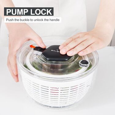 Салатниця-швидкоочисник Smile Mom 3.8 л, біла: зручний кухонний помічник для миття та сушіння овочів та зелені