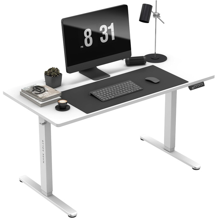 Стіл письмовий регульований по висоті MARK ADLER Leader 7.4 White, 140x70 см, білий, з пам'яттю, сенсорним керуванням, кабелепроводом, тримачем для навушників та напоїв