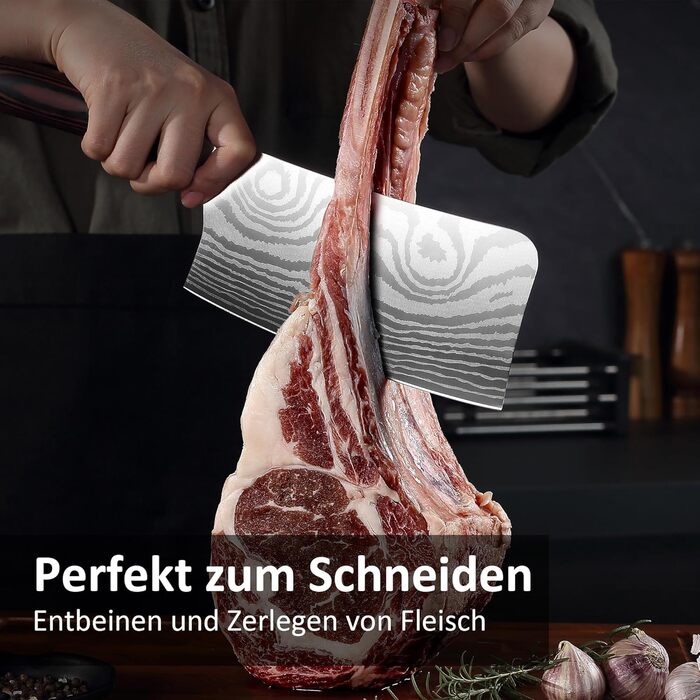 PAUDIN Ніж Сантоку з Дамаської сталі 13 см, професійний кухонний ніж для кухні, надзвичайно гострий, з високоякісної нержавіючої сталі та ергономічною ручкою G10 (ніж-сікач 18 см)