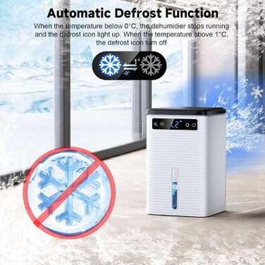 Електричний осушувач повітря 2500 мл з таймером та LED-підсвічуванням для дому