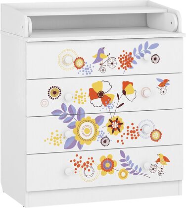 Комод-пеленальник Shefa Kids 800 білий - якісний комод з пеленальним столиком для дитячої кімнати