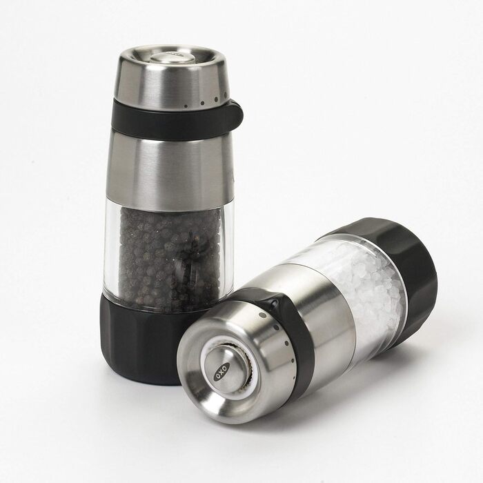 Мельниця для солі OXO Good Grips Elegante з нержавіючої сталі, срібна
