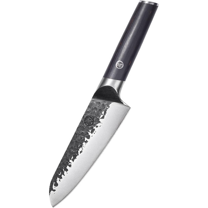 Японський ніж Santoku Mitsumoto Sakari 17 см, ручне ковадло, професійний (з ручкою з пакавуду)