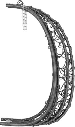 Підвісне крісло-гойдалка з каркасом Anthrazit (антрацит) для дому та саду. Комплект з подушкою та підстилкою. Ідеально для балкону, тераси, саду. Штучне волокно.