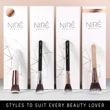 Набір пензлів для макіяжу Nir Beauty, 15 предметів відзначені нагородами професійні веганські пензлі з футляром, спонж для макіяжу Nir, засіб для чищення пензлів, посібник і подарункова коробка з рожевого золота