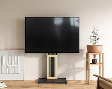 Підставка для телевізора FITUEYES Zen Series Black: дерев'яна, поворотна, регульована по висоті (32-65 дюймів)