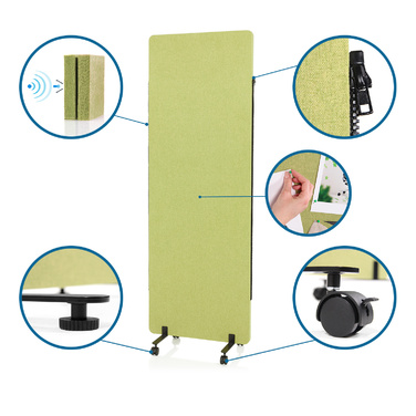 З'єднувач для перегородки FLEXMIUT, колір зелений (для офісу)