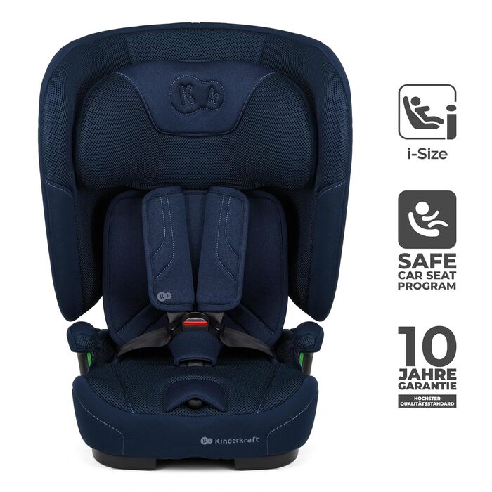 Автокрісло Kinderkraft FIX2GO i-Size 76-150 см (15 міс - 12 років), ISOFIX, Top Tether, SPS+, H-GUARD+, сіре (Blue)