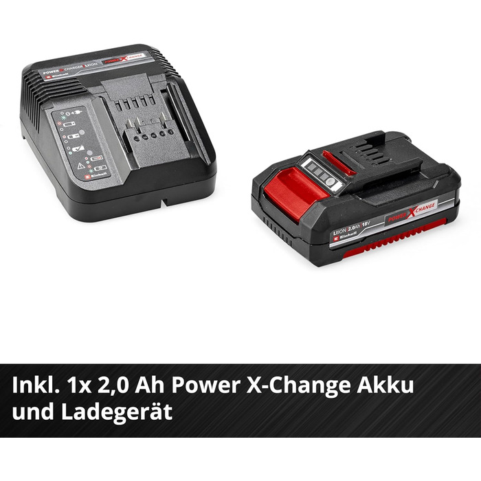 Акумуляторний повітродув Einhell GC-CL 18 Li E Kit Power X-Change (18 В, 210 км/год, регулювання швидкості, Softgrip, акумулятор 2.0 Ач + зарядний пристрій)