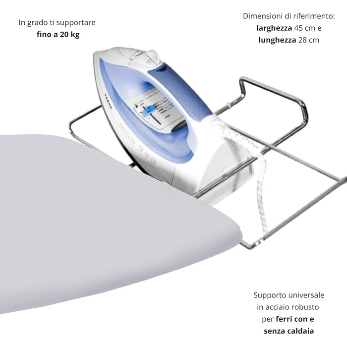Прасувальна дошка Зроблено в Італії 125 x 48 см Прасувальна дошка з хромованої сталі М'яка кришка