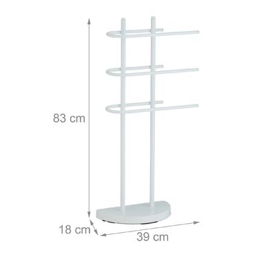 Підставка для рушників Relaxdays біла з 3-ма перекладинами