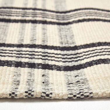 Домашній килим бігунок Walker з традиційним шотландським візерунком тартан, нековзний вовняний килимок тартан (70 х 120 см, чорно-білий)