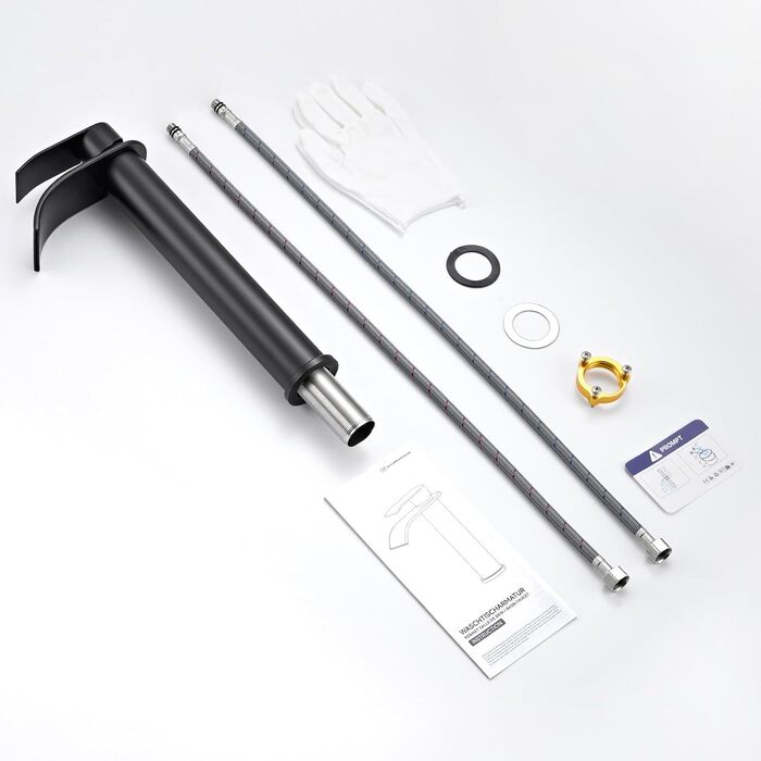 Змішувач для ванної CECIPA Gebürstet, нержавіюча сталь, чорний мат, висота виливу 245 мм | Змішувач для умивальника, для ванної кімнати