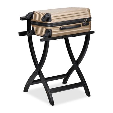 Підставка для валізи Relaxdays чорного кольору з захистом для стін