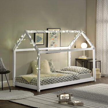Дитяче ліжко Netstal Hausbett Bodenbett з сосни, 90x200 см, білий колір, без матрацу