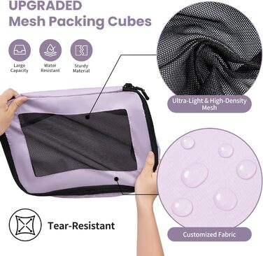 Набір органайзерів для подорожей у валізу, 10 шт, легкі пакувальні куби для впорядкування речей у дорогу (Фіолетовий)