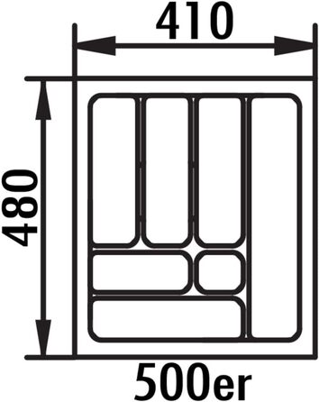 Лоток для столових приборів Naber 5, 410х480 мм, шафа бр. 500, макс. 50 символів